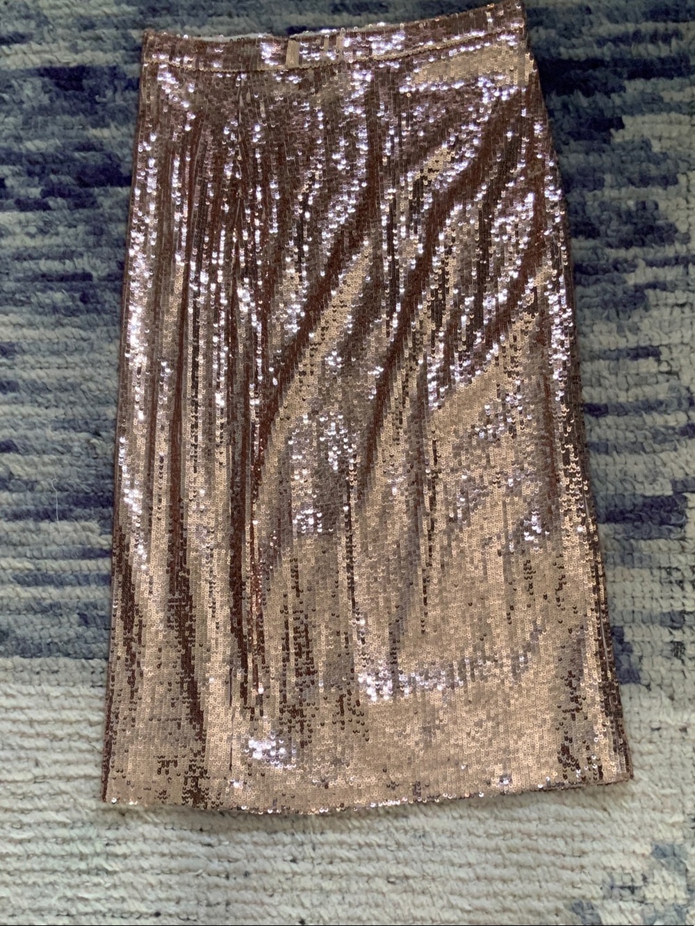 Rose Gold Sequin Pencil Skirt